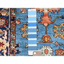 Load image into Gallery viewer, 2&#39;8&quot;x12&#39;10&quot; Azure Blue, Luxurious Wool, Denser Weave, Hand Knotted, All Over Heriz Design, Oriental Aryana Collection, Runner Rug FWR519570