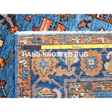 Load image into Gallery viewer, 2&#39;8&quot;x12&#39;10&quot; Azure Blue, Luxurious Wool, Denser Weave, Hand Knotted, All Over Heriz Design, Oriental Aryana Collection, Runner Rug FWR519570