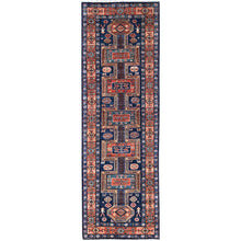 Load image into Gallery viewer, 2&#39;9&quot;X9&#39;1&quot; Tangerine Orange, Ghazni Wool With Antique All Over Caucasian Design, Afghan, Hand Knotted, Vegetable Dyes, Hand Spun, Oriental Runner Rug FWR519624