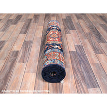 Load image into Gallery viewer, 2&#39;9&quot;X9&#39;1&quot; Tangerine Orange, Ghazni Wool With Antique All Over Caucasian Design, Afghan, Hand Knotted, Vegetable Dyes, Hand Spun, Oriental Runner Rug FWR519624