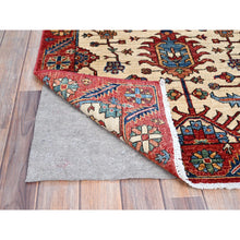 Load image into Gallery viewer, 3&#39;2&quot;X6&#39;1&quot; Tuscan Beige With Carmine Red Border, Luxurious Wool, Hand Knotted, Natural Dyes, Aryana Collection, Oriental Rug FWR519642