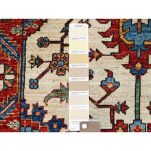 Load image into Gallery viewer, 3&#39;2&quot;X6&#39;1&quot; Tuscan Beige With Carmine Red Border, Luxurious Wool, Hand Knotted, Natural Dyes, Aryana Collection, Oriental Rug FWR519642