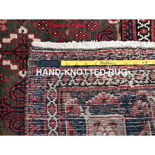 Load image into Gallery viewer, 8&#39;1&quot;x11&#39;3&quot; Merlot Red, 100% Wool, Sides and Ends Professionally Secured and Cleaned, Even Wear, Vintage Persian Joshagan With Diamond Shaped Central Medallion Hand Knotted Oriental Rug FWR519684