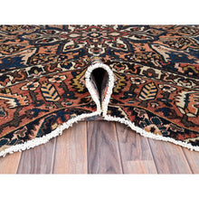 Load image into Gallery viewer, 10&#39;6&quot;x9&#39;5&quot; Prismatic Red, Vintage Persian Bakhtiar With Centre Flower Medallion, Hand Knotted, Natural Wool, Square Oriental Rug FWR519726