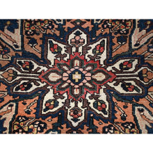 Load image into Gallery viewer, 10&#39;6&quot;x9&#39;5&quot; Prismatic Red, Vintage Persian Bakhtiar With Centre Flower Medallion, Hand Knotted, Natural Wool, Square Oriental Rug FWR519726