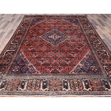 Load image into Gallery viewer, 6&#39;9&quot;x10&#39;0&quot; Bossa Nova Red, Hand Knotted, Vintage Soft Wool, Vegetable Dyes, Persian Joshagan Oriental Rug FWR519732