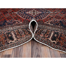 Load image into Gallery viewer, 6&#39;9&quot;x10&#39;0&quot; Bossa Nova Red, Hand Knotted, Vintage Soft Wool, Vegetable Dyes, Persian Joshagan Oriental Rug FWR519732