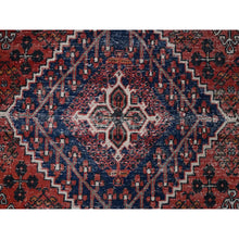 Load image into Gallery viewer, 6&#39;9&quot;x10&#39;0&quot; Bossa Nova Red, Hand Knotted, Vintage Soft Wool, Vegetable Dyes, Persian Joshagan Oriental Rug FWR519732