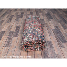 Load image into Gallery viewer, 6&#39;9&quot;x10&#39;0&quot; Bossa Nova Red, Hand Knotted, Vintage Soft Wool, Vegetable Dyes, Persian Joshagan Oriental Rug FWR519732