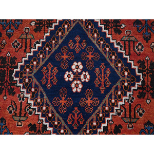 7'2"x10'1" Valiant Poppy Red, Hand Knotted, 100% Wool, Vintage Joshagan, Natural Dyes, Persian Oriental Rug FWR519738