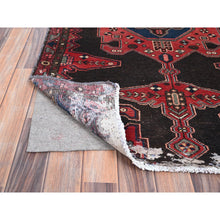 Load image into Gallery viewer, 3&#39;5&quot;x15&#39;1&quot; Upsdell Red, Geometric Medallions, Vintage Persian Hamadan, Mint Condition, Areas Of Even Wear, Hand Knotted, Soft And Pure Wool, Sides And Secured Professionally, Clean, Runner Oriental Rug FWR519870