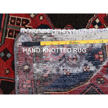 Load image into Gallery viewer, 3&#39;5&quot;x15&#39;1&quot; Upsdell Red, Geometric Medallions, Vintage Persian Hamadan, Mint Condition, Areas Of Even Wear, Hand Knotted, Soft And Pure Wool, Sides And Secured Professionally, Clean, Runner Oriental Rug FWR519870