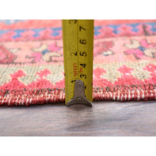 Load image into Gallery viewer, 3&#39;7&quot;x10&#39;3&quot; Summer Fig Red, Great Condition, Vintage Persian Heriz, Even Wear, 100% Wool, Cropped Thin, Hand Knotted, Sides and Ends Secured, Tribal Floor Art, Runner Oriental Rug FWR519882