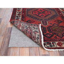 Load image into Gallery viewer, 3&#39;3&quot;x10&#39;6&quot; Upsdell Red, Vintage North West Persian, Vibrant Geometric Pattern, All Wool, Cropped Thin, Even Wear With No Holes, Sides And Ends Secured Professionally, Great Condition, Runner Oriental Rug FWR519972