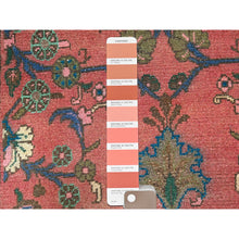 Load image into Gallery viewer, 2&#39;5&quot;x10&#39;8&quot; Indian Red, Narrow Vintage Persian Bibikabad, Hand Knotted With Extra Soft Wool, Good Condition, Professionally Secured, Cropped Thin, Distressed Look, Runner Oriental Rug FWR520146