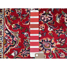 Load image into Gallery viewer, 9&#39;9&quot;x13&#39; Ajax Red, Hand Knotted Vintage Persian Kashan With Central Medallion Design, Sides and Ends Professionally Secured and Cleaned, Mint Condition, Fine Wool Pile, Oriental Rug FWR520176