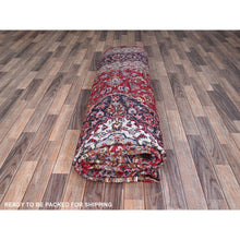 Load image into Gallery viewer, 9&#39;9&quot;x13&#39; Ajax Red, Hand Knotted Vintage Persian Kashan With Central Medallion Design, Sides and Ends Professionally Secured and Cleaned, Mint Condition, Fine Wool Pile, Oriental Rug FWR520176