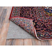 Load image into Gallery viewer, 10&#39;1&quot;x13&#39; Angels Red, Blue Border and Corners, Old Persian Kashan Hand Knotted Medallion Design, Nomad Creation, Full Pile, Vegetable Dyes, All Wool Oriental Rug FWR520182