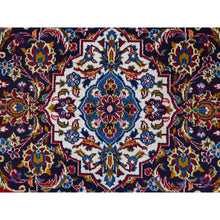 Load image into Gallery viewer, 10&#39;1&quot;x13&#39; Angels Red, Blue Border and Corners, Old Persian Kashan Hand Knotted Medallion Design, Nomad Creation, Full Pile, Vegetable Dyes, All Wool Oriental Rug FWR520182