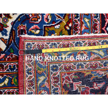 Load image into Gallery viewer, 10&#39;1&quot;x13&#39; Angels Red, Blue Border and Corners, Old Persian Kashan Hand Knotted Medallion Design, Nomad Creation, Full Pile, Vegetable Dyes, All Wool Oriental Rug FWR520182