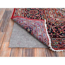 Load image into Gallery viewer, 9&#39;10&quot;x13&#39;1&quot; Ketchup Red, Full Pile Vintage Persian Kashan, Hand Knotted Cleaned and Sides and Ends Professionally and Secured, Natural Wool, Denser Weave Oriental Rug FWR520200