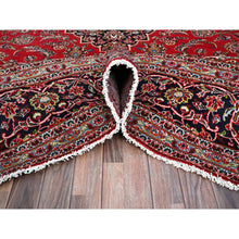 Load image into Gallery viewer, 9&#39;10&quot;x13&#39;1&quot; Ketchup Red, Full Pile Vintage Persian Kashan, Hand Knotted Cleaned and Sides and Ends Professionally and Secured, Natural Wool, Denser Weave Oriental Rug FWR520200