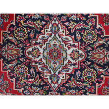 Load image into Gallery viewer, 9&#39;10&quot;x13&#39;1&quot; Ketchup Red, Full Pile Vintage Persian Kashan, Hand Knotted Cleaned and Sides and Ends Professionally and Secured, Natural Wool, Denser Weave Oriental Rug FWR520200