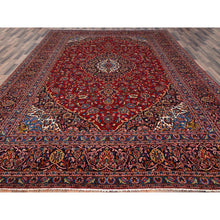 Load image into Gallery viewer, 9&#39;10&quot;x13&#39;2&quot; Terra Cotta Red, Vintage Full Pile Persian Kashan, Hand Knotted Natural Dyes, Denser Weave, Rural Heritage, Soft Wool Oriental Rug FWR520218