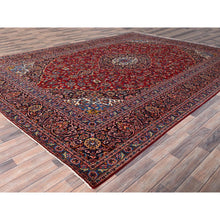 Load image into Gallery viewer, 9&#39;10&quot;x13&#39;2&quot; Terra Cotta Red, Vintage Full Pile Persian Kashan, Hand Knotted Natural Dyes, Denser Weave, Rural Heritage, Soft Wool Oriental Rug FWR520218