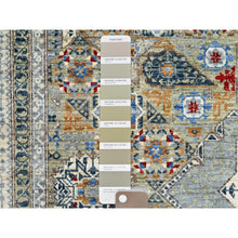 Load image into Gallery viewer, 9&#39;x11&#39;10&quot; Spray Green and Linen White, Hand Knotted 14th Century Mamluk Dynasty Pattern, Vegetable Dyes, 200 KPSI, Extra Soft Wool, Oriental Rug FWR520404