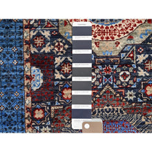 Load image into Gallery viewer, 2&#39;6&quot;x15&#39;9&quot; Graphite With Cerulean Blue, Hand Knotted 200 KPSI, Vegetable Dyes, Organic Wool, 14th Century Mamluk Dynasty Design Oriental XL Runner Rug FWR520482