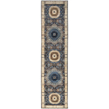 Load image into Gallery viewer, 2&#39;5&quot;x9&#39;10&quot; Oyster Mushroom Gray, Extra Soft Wool Vegetable Dyes, 14th Century Mamluk Dynasty Pattern, Large Motifs, Hand Knotted Runner 200 KPSI Oriental Rug FWR520494