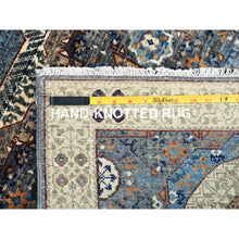 Load image into Gallery viewer, 2&#39;5&quot;x9&#39;10&quot; Oyster Mushroom Gray, Extra Soft Wool Vegetable Dyes, 14th Century Mamluk Dynasty Pattern, Large Motifs, Hand Knotted Runner 200 KPSI Oriental Rug FWR520494