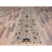 Load image into Gallery viewer, 2&#39;7&quot;x10&#39; Tint Green With Pacer White, Mamluk All Over Design, Vibrant Pure Wool Natural Dyes, Hand Knotted, Runner, Tone On Tone, Oriental Rug FWR520500