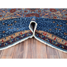 Load image into Gallery viewer, 9&#39;10&quot;x13&#39;8&quot; Lichen Blue, 14th Century Mamluk Dynasty Pattern With Central Large Motif, Hand Knotted, Vibrant and Soft Wool 200 KPSI, Natural Dyes, Oriental Rug FWR520560