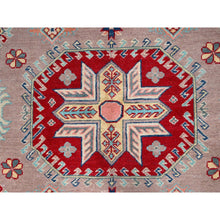 Load image into Gallery viewer, 6&#39;4&quot;x9&#39;2&quot; Sepia Rose Pink With Cotton White, Hand Knotted, Organic Wool and Denser Weave, Natural Dyes, Kazak with All Over Motifs, Oriental Rug FWR520710