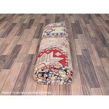 Load image into Gallery viewer, 6&#39;4&quot;x9&#39;2&quot; Sepia Rose Pink With Cotton White, Hand Knotted, Organic Wool and Denser Weave, Natural Dyes, Kazak with All Over Motifs, Oriental Rug FWR520710