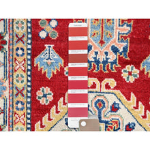 Load image into Gallery viewer, 2&#39;9&quot;x6&#39;10&quot; Turkey Red And Porcelain White With Tribal Medallions Design All Over Hand Knotted Denser Weave 100% Wool Kazak Runner Oriental Rug FWR521046