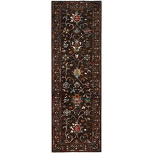 Load image into Gallery viewer, 2&#39;8&quot;x8&#39;6&quot; Fondue Fudge Brown, Pure Wool, Densely Woven, Hand Knotted, Natural Dyes, Afghan Sultani Oriental Runner Rug FWR521370