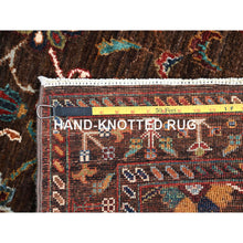 Load image into Gallery viewer, 2&#39;8&quot;x8&#39;6&quot; Fondue Fudge Brown, Pure Wool, Densely Woven, Hand Knotted, Natural Dyes, Afghan Sultani Oriental Runner Rug FWR521370