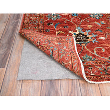 Load image into Gallery viewer, 2&#39;9&quot;x10&#39;3&quot; Crimson Red With Flower Blossom Design All Over, 100% Wool, Hand Knotted, Vegetable Dyes, Denser Weave, Afghan Sultani Runner Oriental Rug FWR521376