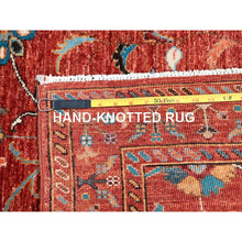 Load image into Gallery viewer, 2&#39;9&quot;x10&#39;3&quot; Crimson Red With Flower Blossom Design All Over, 100% Wool, Hand Knotted, Vegetable Dyes, Denser Weave, Afghan Sultani Runner Oriental Rug FWR521376