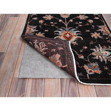 Load image into Gallery viewer, 2&#39;5&quot;x8&#39;3&quot; Crow Black, Vegetable Dyes, Hand Knotted And Densely Woven Soft Wool, Afghan Sultani All Over Floral Design, Oriental Rug FWR521406