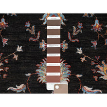 Load image into Gallery viewer, 2&#39;5&quot;x8&#39;3&quot; Crow Black, Vegetable Dyes, Hand Knotted And Densely Woven Soft Wool, Afghan Sultani All Over Floral Design, Oriental Rug FWR521406