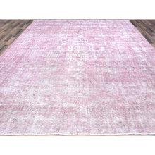 Load image into Gallery viewer, 9&#39;8&quot;x11&#39;10&quot; Taffy Pink, Old Persian Tabriz, Hand Knotted, Distressed Look, Cropped Thin, Pure Wool, Sides and Ends Professionally Secured and Cleaned, Worn Down Oriental Rug FWR521574