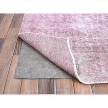 Load image into Gallery viewer, 9&#39;8&quot;x11&#39;10&quot; Taffy Pink, Old Persian Tabriz, Hand Knotted, Distressed Look, Cropped Thin, Pure Wool, Sides and Ends Professionally Secured and Cleaned, Worn Down Oriental Rug FWR521574