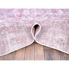 Load image into Gallery viewer, 9&#39;8&quot;x11&#39;10&quot; Taffy Pink, Old Persian Tabriz, Hand Knotted, Distressed Look, Cropped Thin, Pure Wool, Sides and Ends Professionally Secured and Cleaned, Worn Down Oriental Rug FWR521574