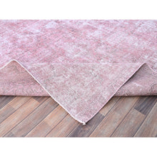 Load image into Gallery viewer, 9&#39;8&quot;x11&#39;10&quot; Taffy Pink, Old Persian Tabriz, Hand Knotted, Distressed Look, Cropped Thin, Pure Wool, Sides and Ends Professionally Secured and Cleaned, Worn Down Oriental Rug FWR521574