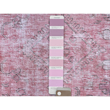 Load image into Gallery viewer, 9&#39;8&quot;x11&#39;10&quot; Taffy Pink, Old Persian Tabriz, Hand Knotted, Distressed Look, Cropped Thin, Pure Wool, Sides and Ends Professionally Secured and Cleaned, Worn Down Oriental Rug FWR521574