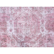 Load image into Gallery viewer, 9&#39;8&quot;x11&#39;10&quot; Taffy Pink, Old Persian Tabriz, Hand Knotted, Distressed Look, Cropped Thin, Pure Wool, Sides and Ends Professionally Secured and Cleaned, Worn Down Oriental Rug FWR521574